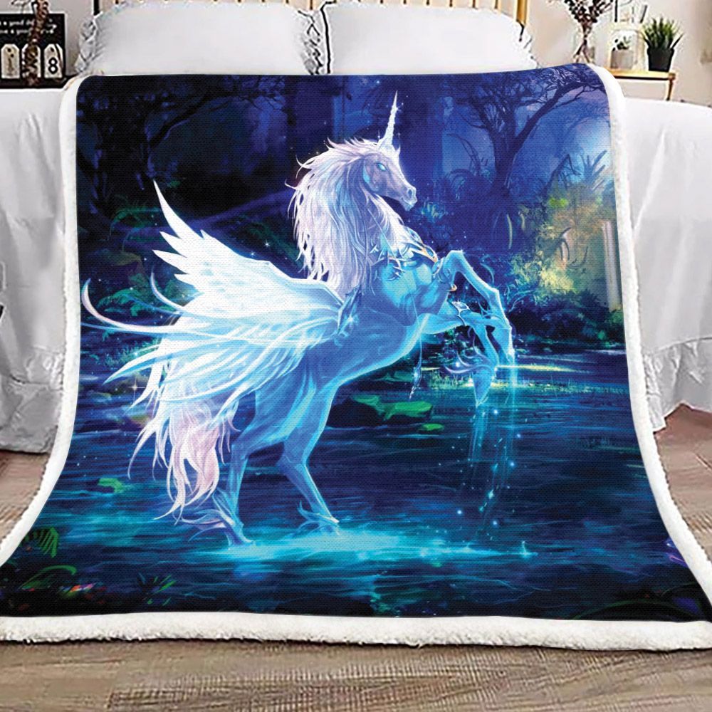 Shining Unicorn Sherpa Fleece Blanket
