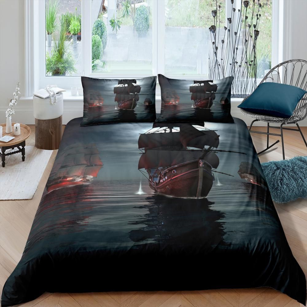 Ships At Night Bedding Set