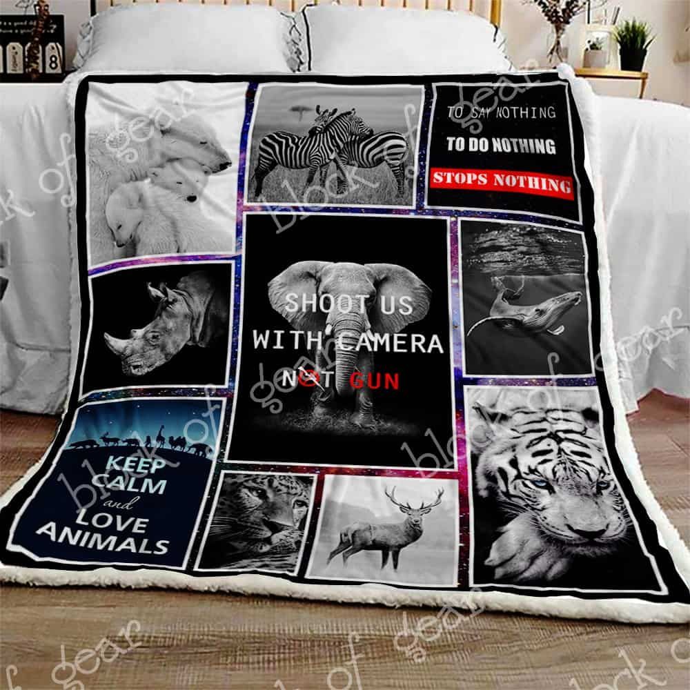 Shoot Us With Camera Not Gun Fleece Blanket