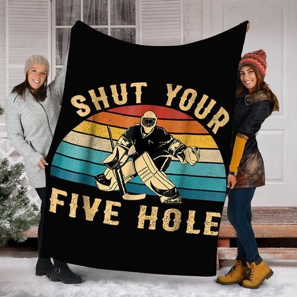 Shut Your Hockey Sherpa Fleece Blanket
