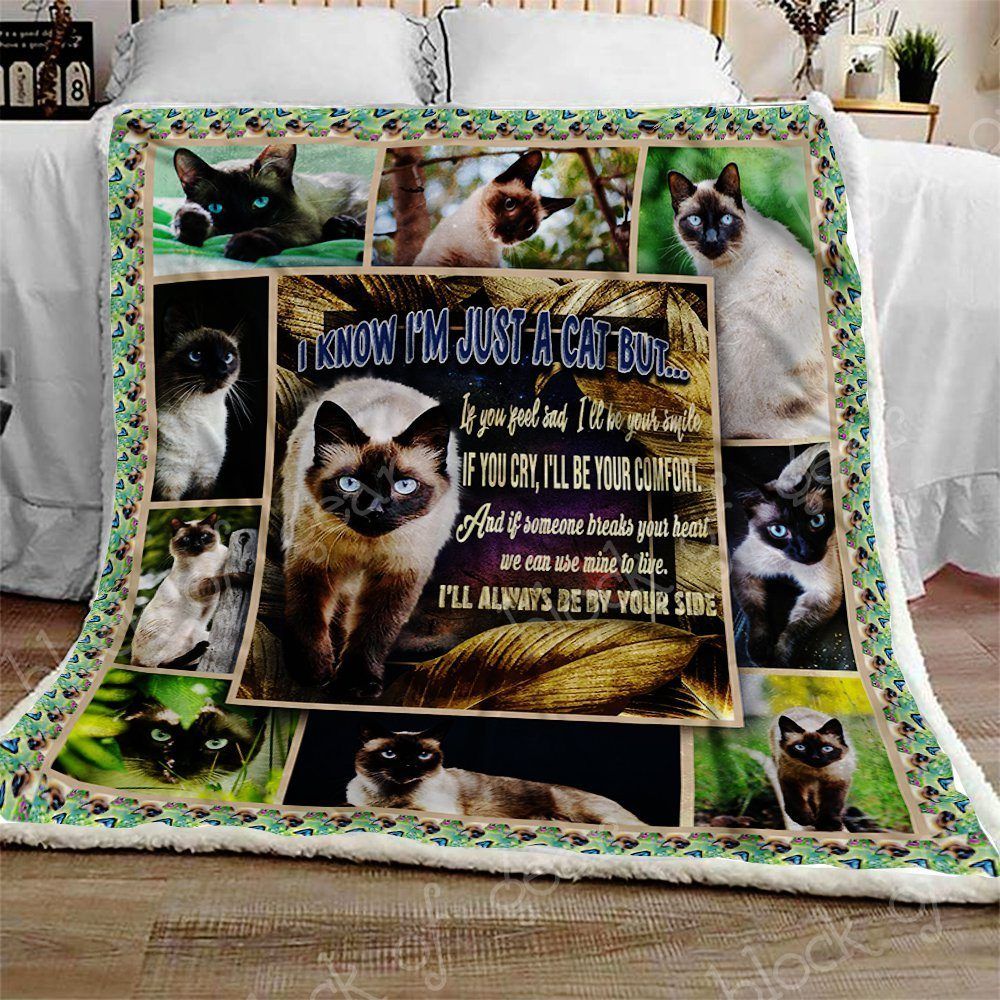 Siamese Cat Sherpa Fleece Blanket