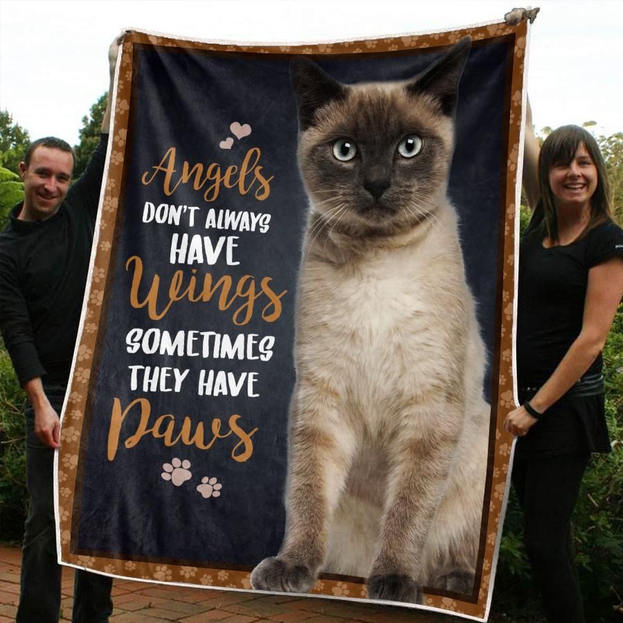 Siamese Cat Sherpa Fleece Blanket