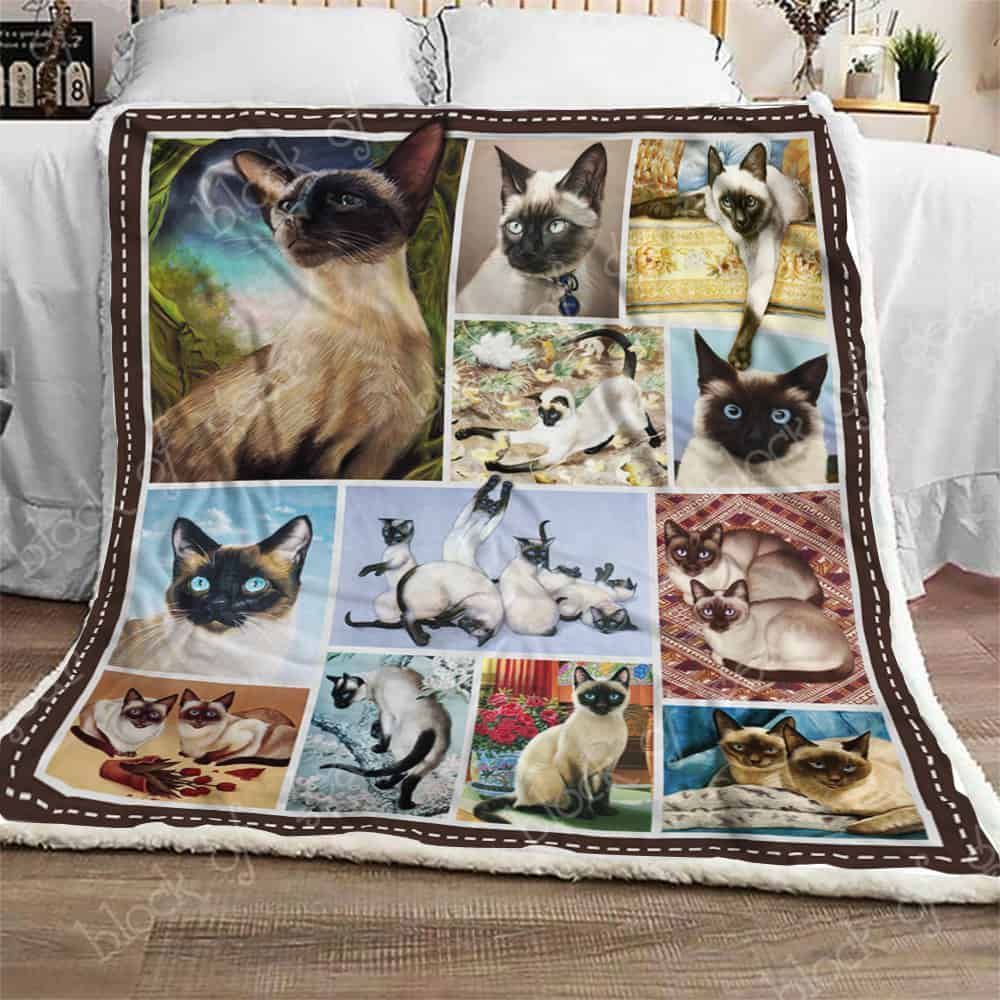 Siamese Cat Fleece Blanket