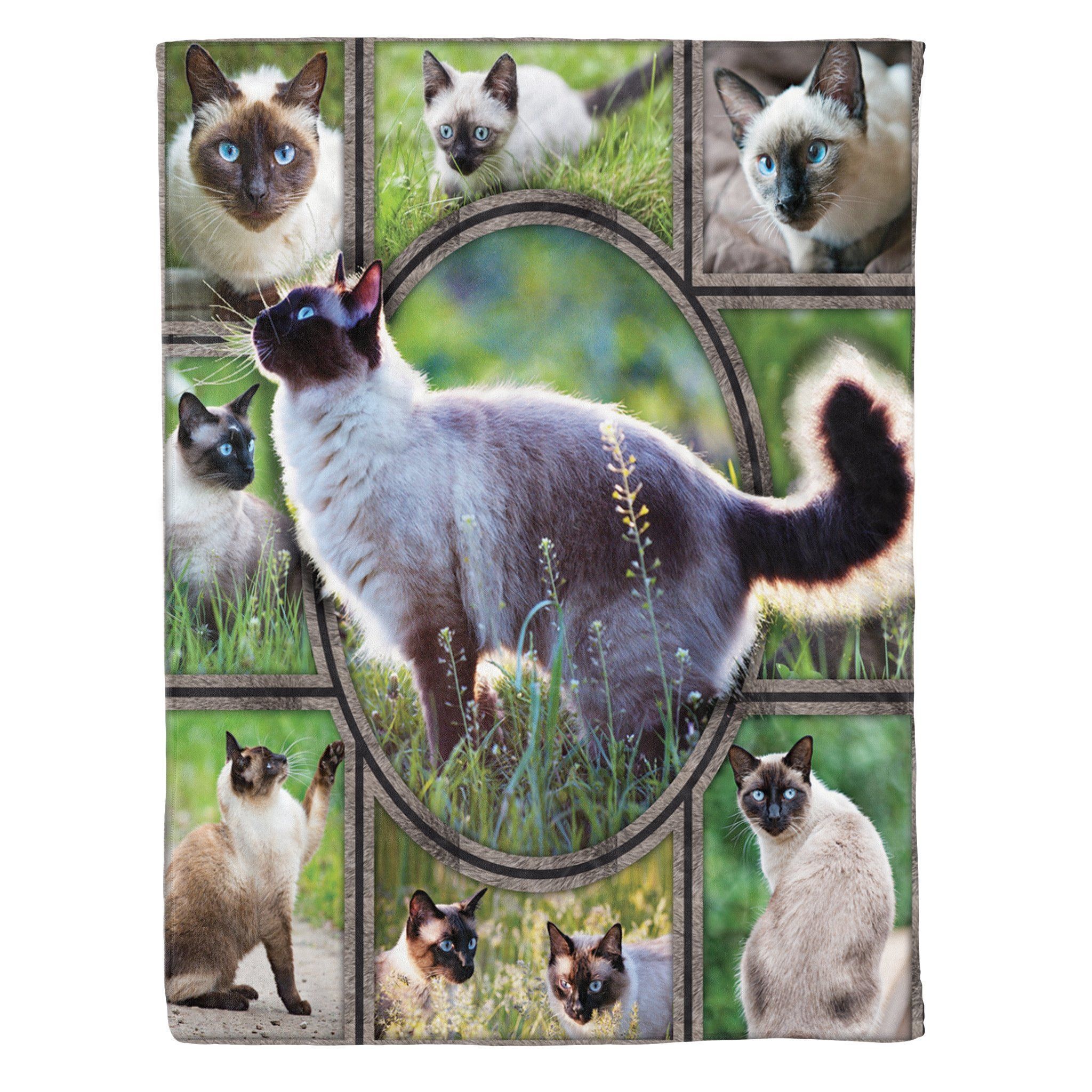Siamese Cat Sherpa Fleece Blanket