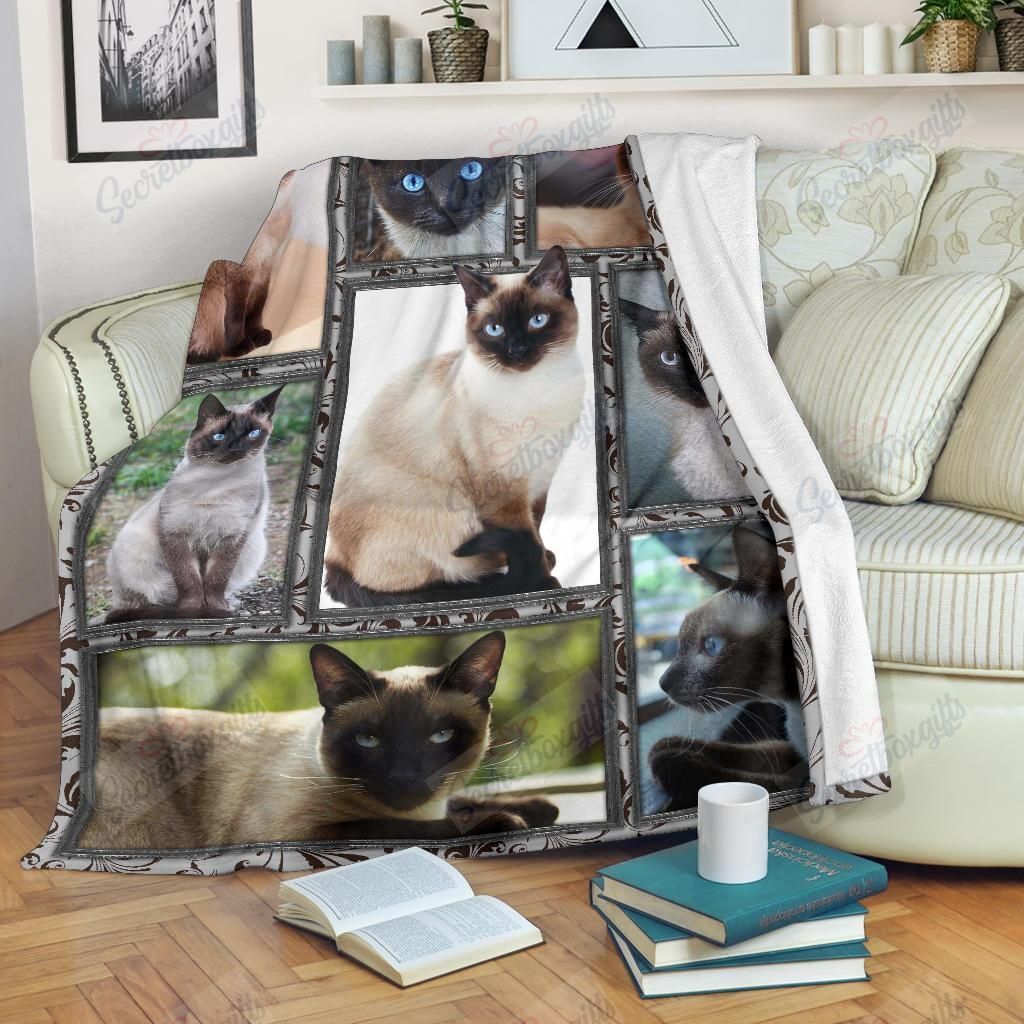 Siamese Cat Fleece Blanket