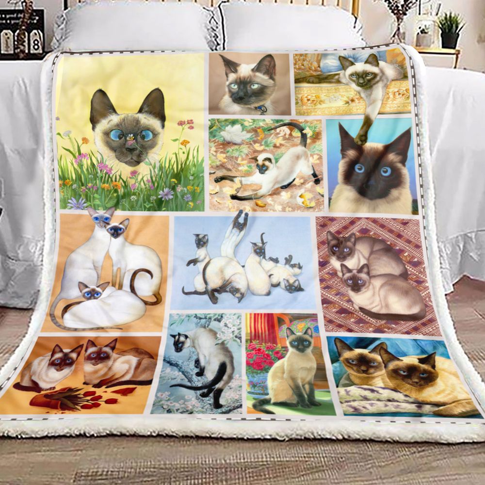 Siamese Cat Fleece Blanket