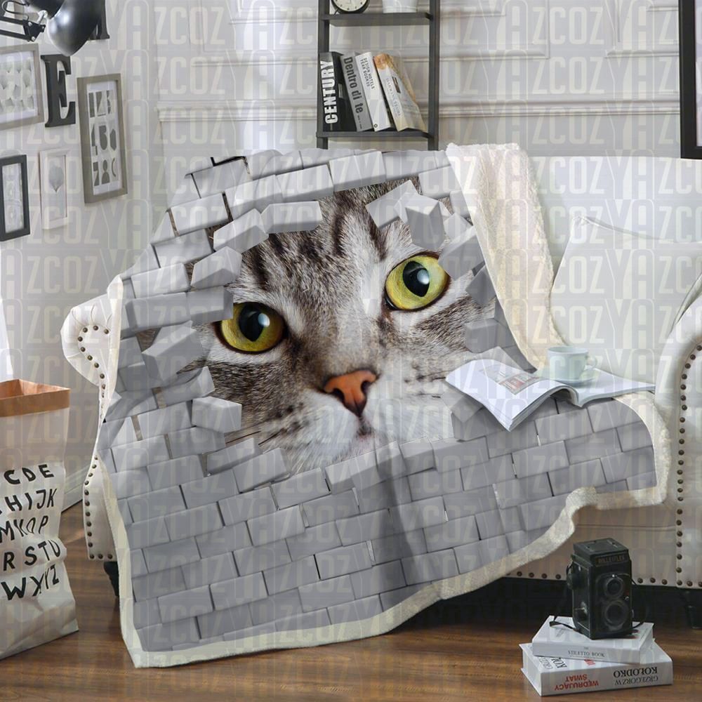 Siberian Cat Sherpa Fleece Blanket