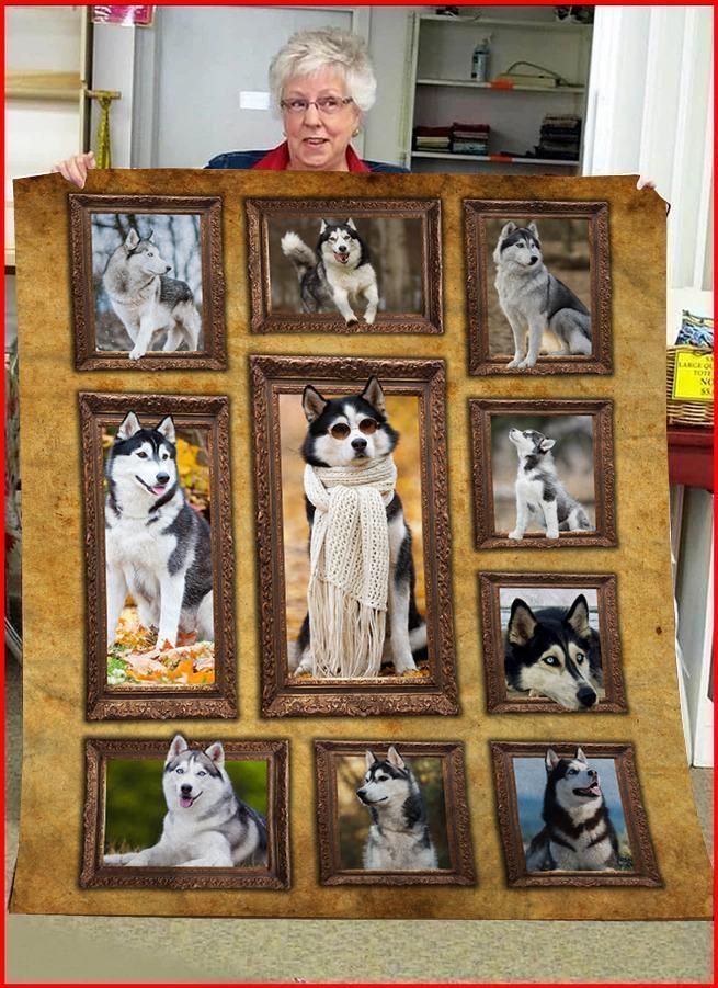 Siberian Husky Dog Sherpa Fleece Blanket