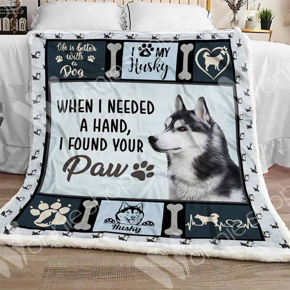 Siberian Husky Dog Sherpa Fleece Blanket