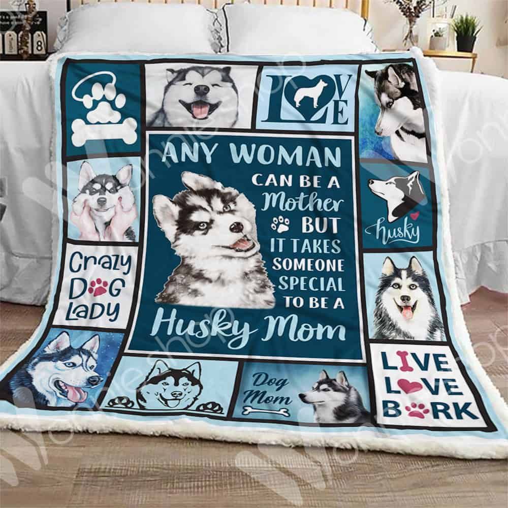 Siberian Husky Dog Live Love Bark Sherpa Fleece Blanket
