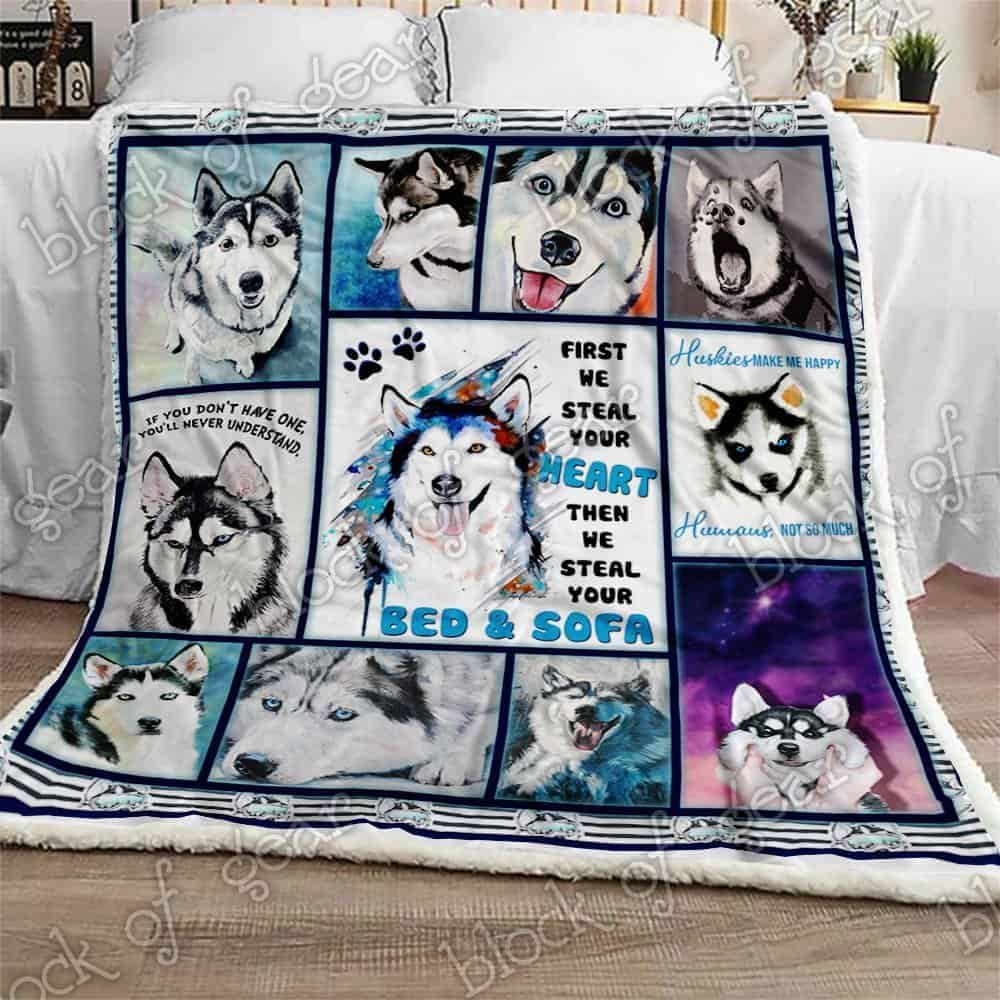 Siberian Husky Fleece Blanket