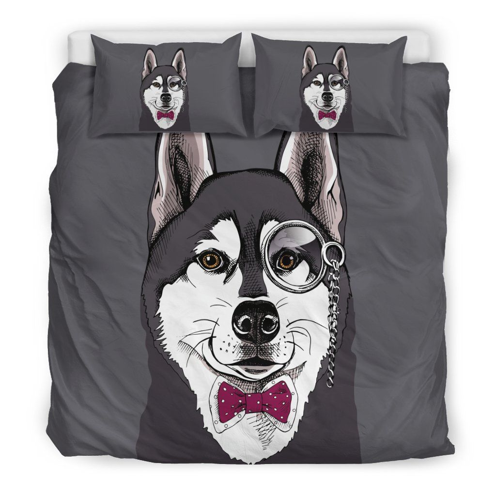 Siberian Husky Funny Glass Cool Design Comfortable Bedding Set