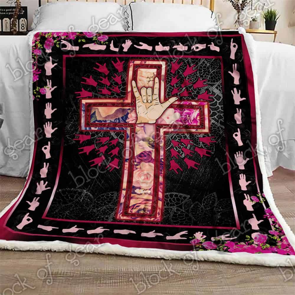 Sign Language I Love You Fleece Blanket