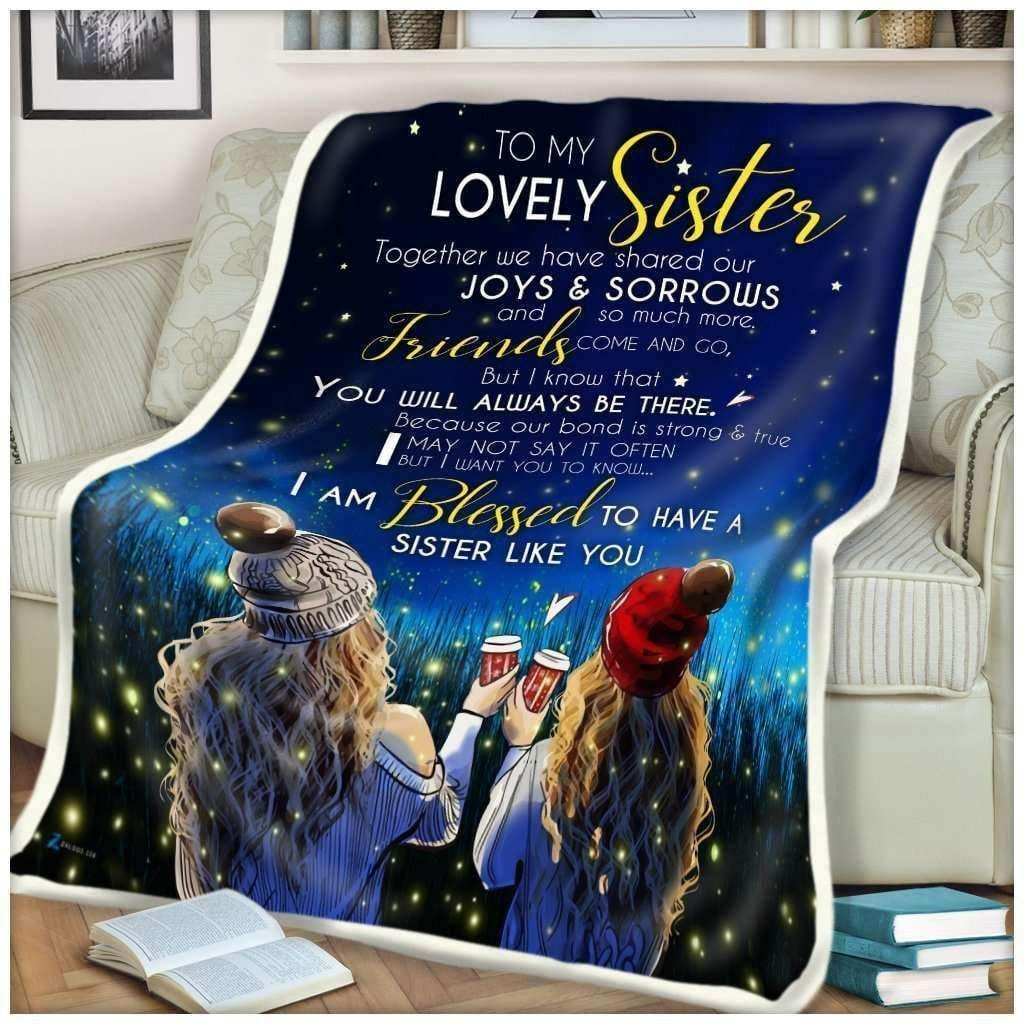 Sister Birthday Gift For Sister Sherpa Fleece Blanket