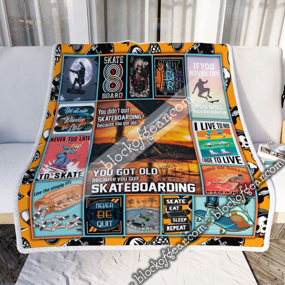 Skateboard Sherpa Fleece Blanket