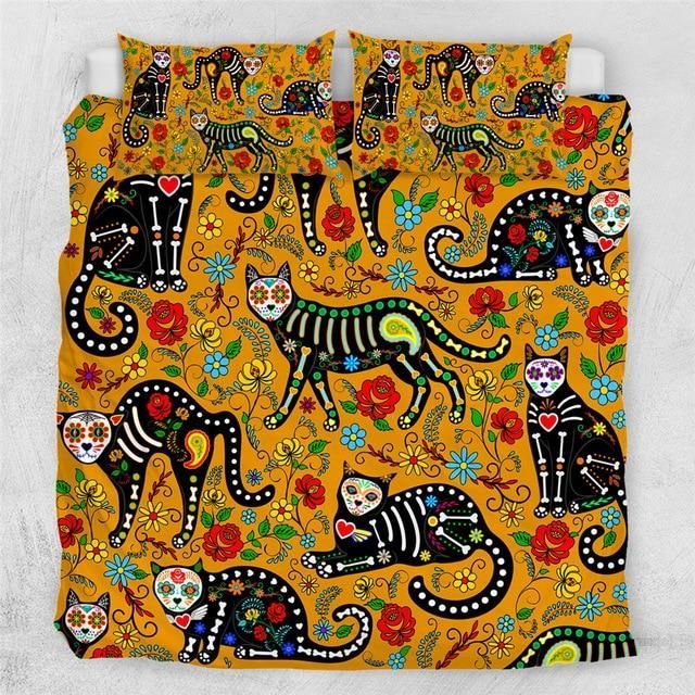 Skeleton Cat Bedding Set