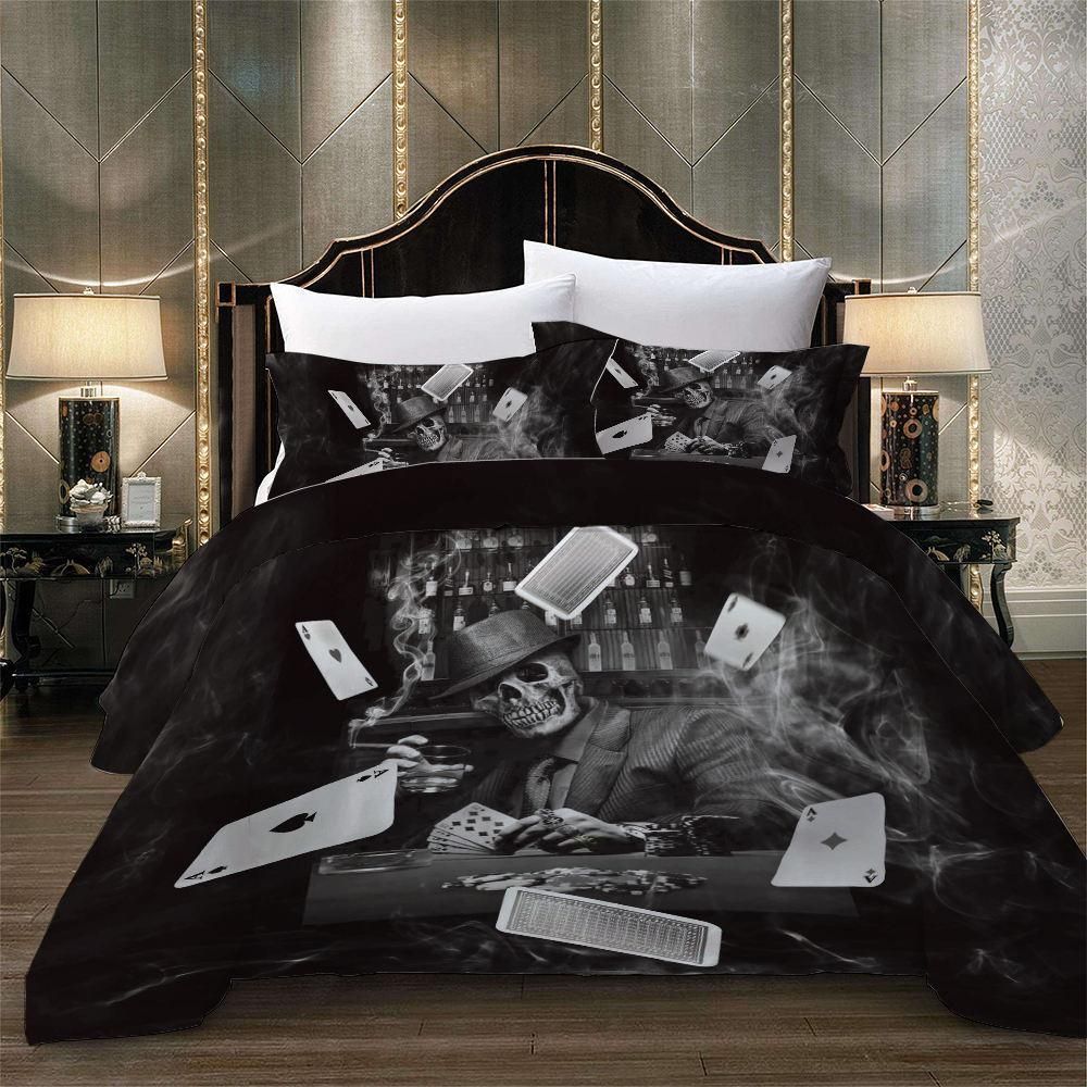 Skeleton Poker Bedding Set