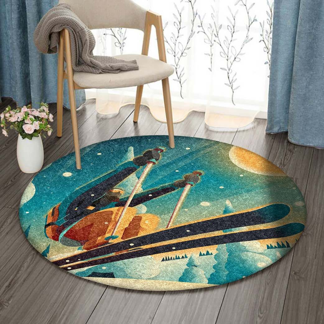 Skiing Round Carpet