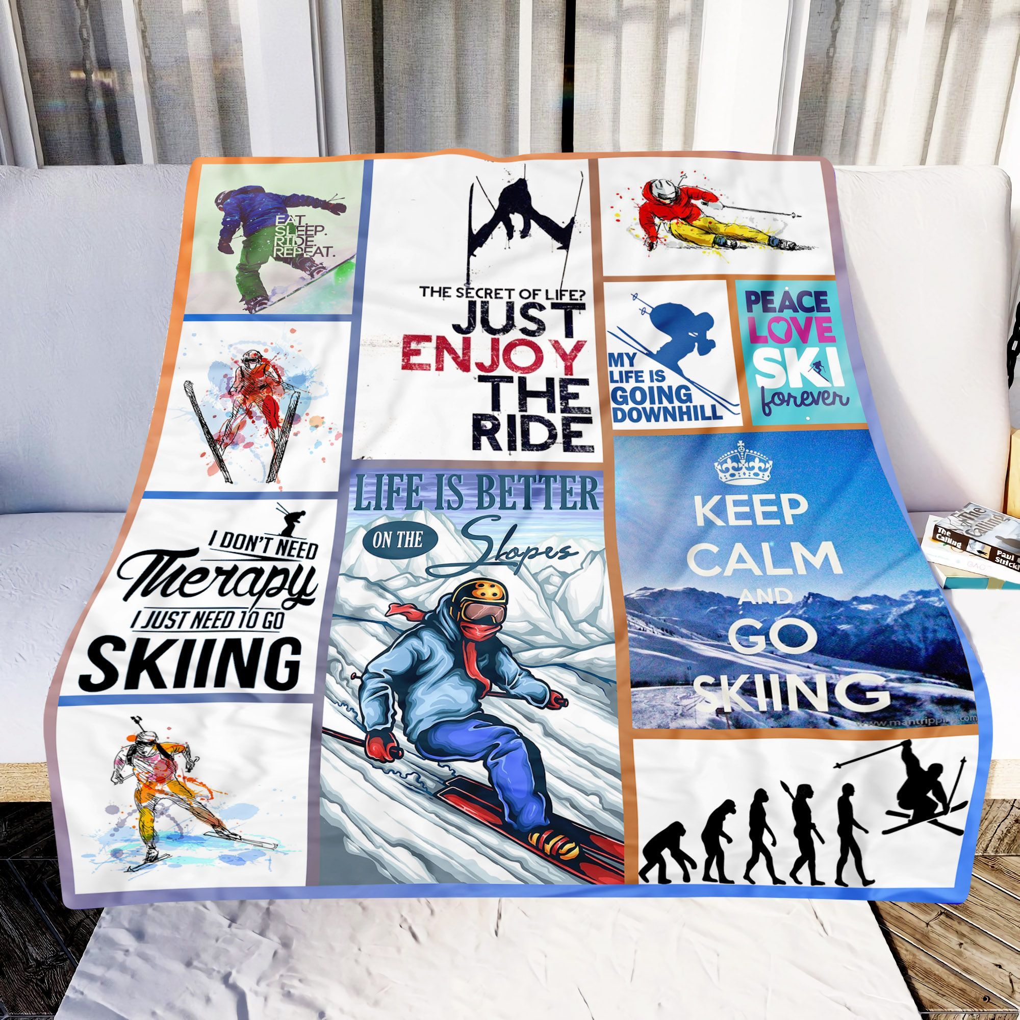 Skiing Life Is Better On The Slopes Sherpa Fleece Blanket