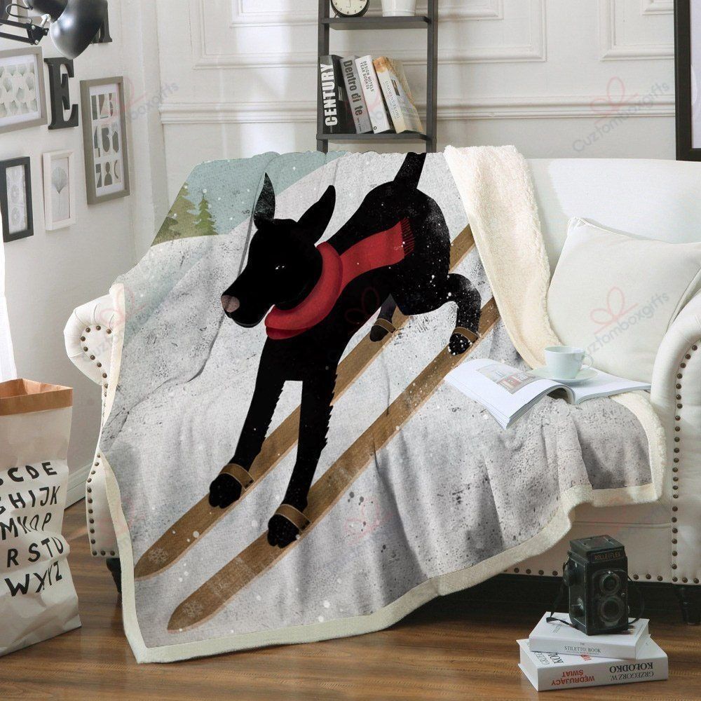 Skiing Fleece Blanket