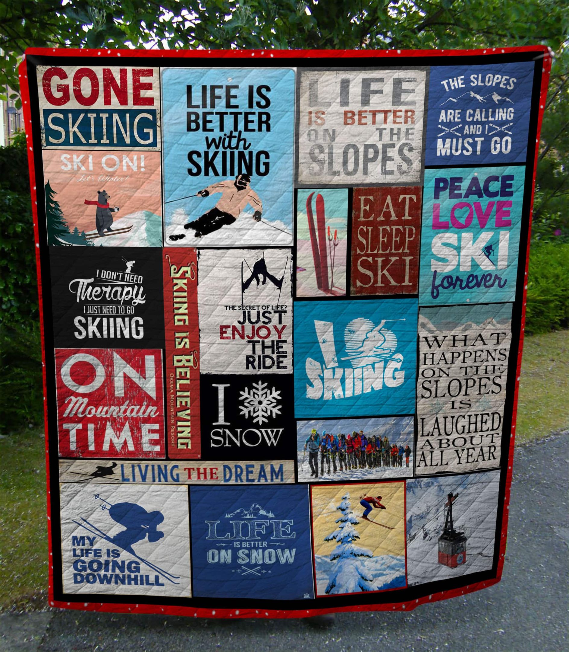 Skiing Quilt Blanket DHC13123890VT