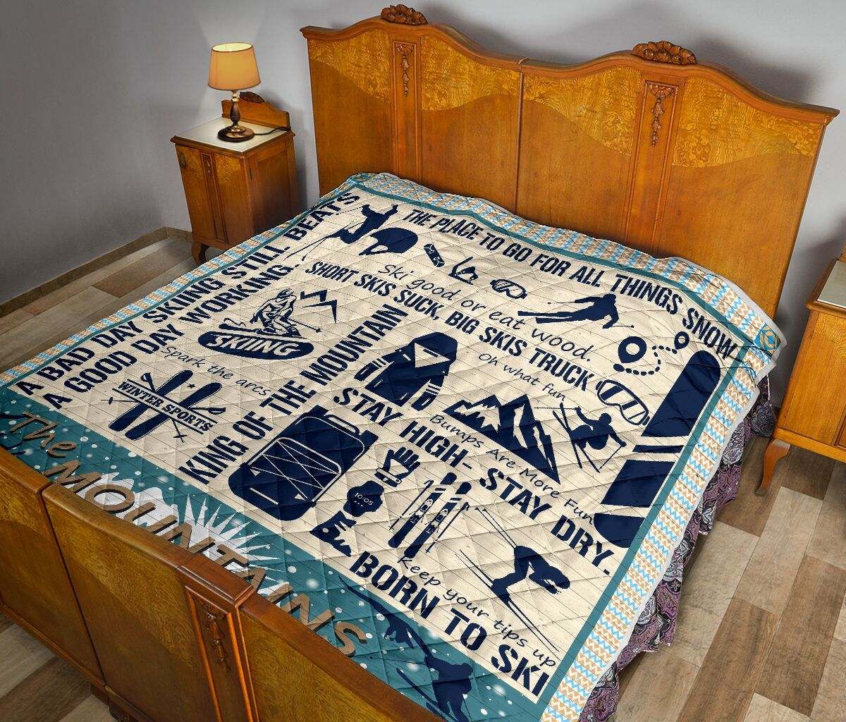 SKIING THE MOUTAINS ARE CALLING QUILT DHC281111363DD