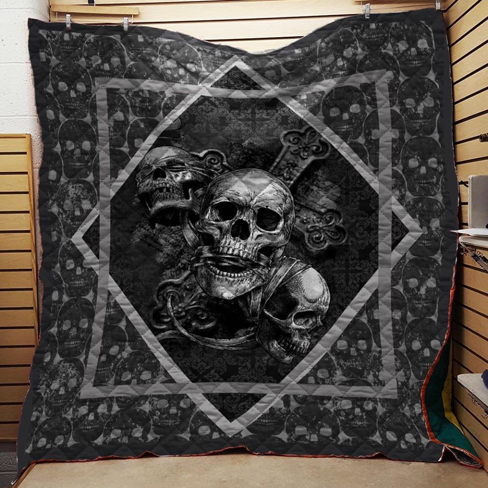Skull 01 Skull 1412 Quilt Blanket Christmas Christmas Gifts Merry Christmas Holiday Gifts Gift Dhc03011271Dd