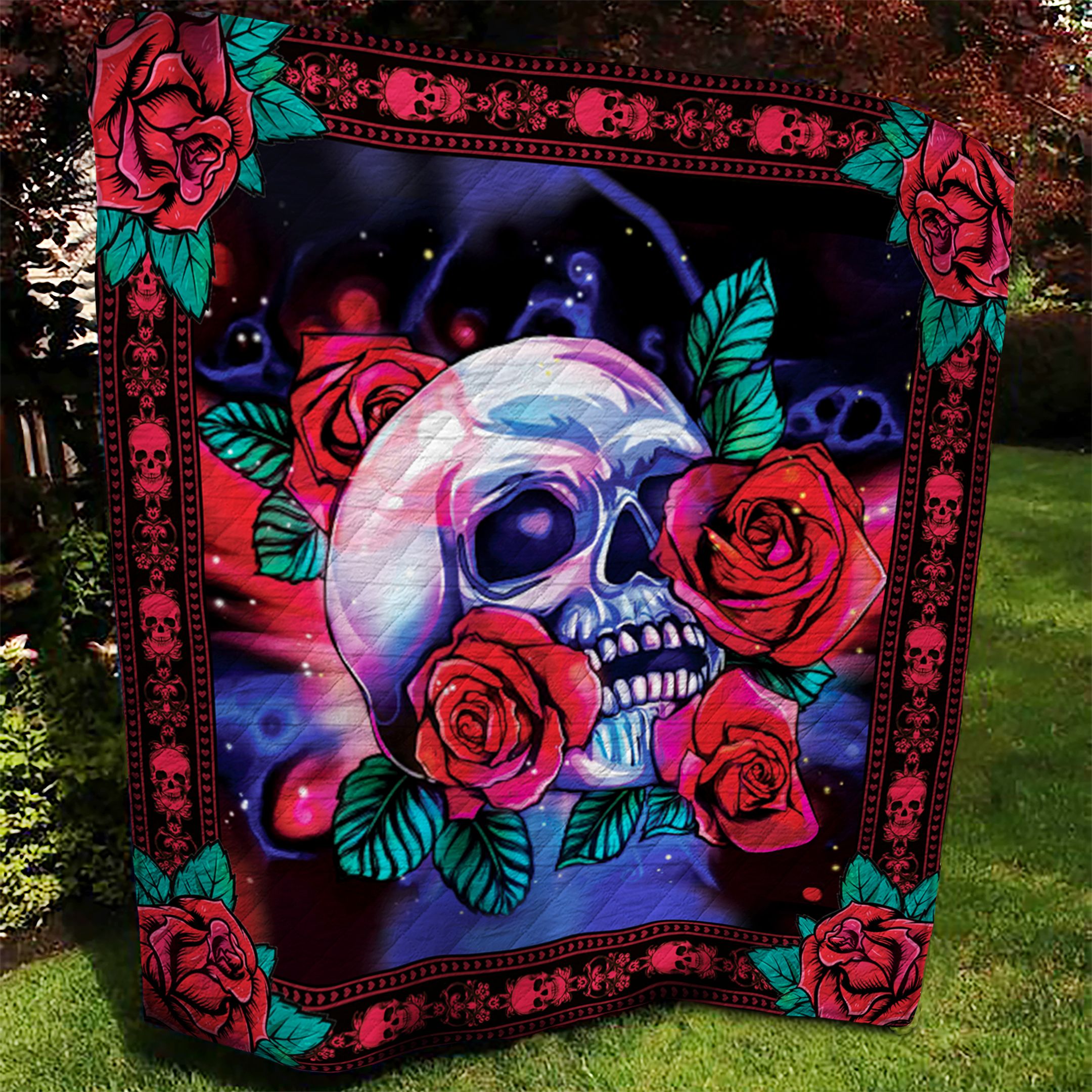Skull AAA150906TA Quilt Blanket