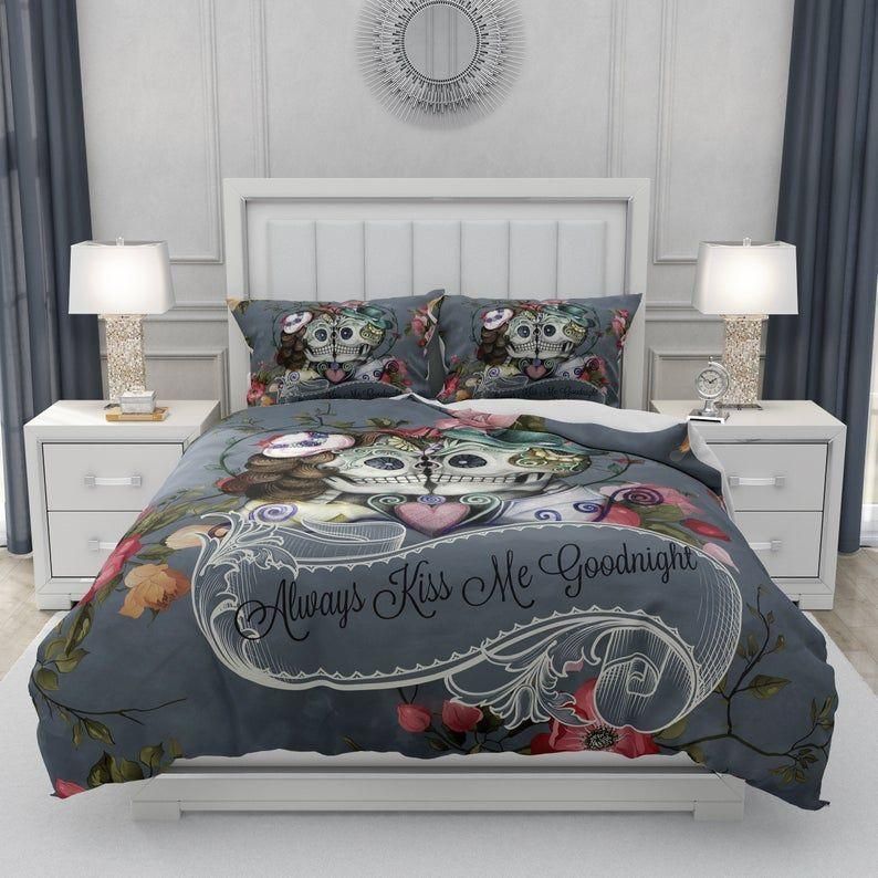 Skull Always Kiss Me Goodnight Bedding Set