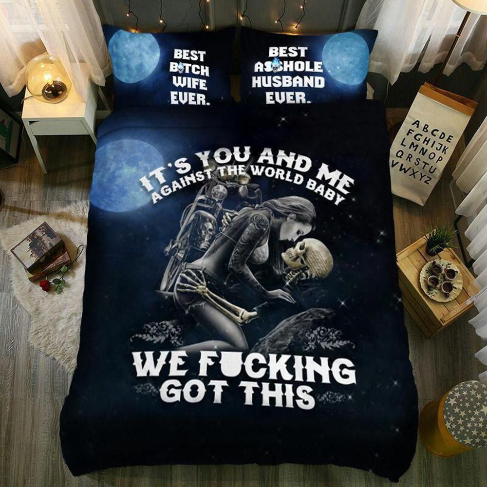 Skull And Beauty We Got Fuck This Printed Bedding Set