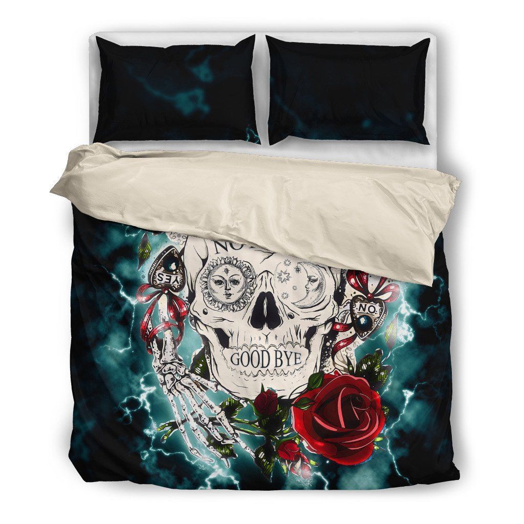 Skull And Bones Beige Themed Bedding Set