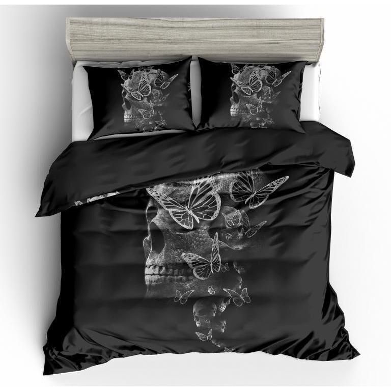 Skull And Butterfly Bedding Set