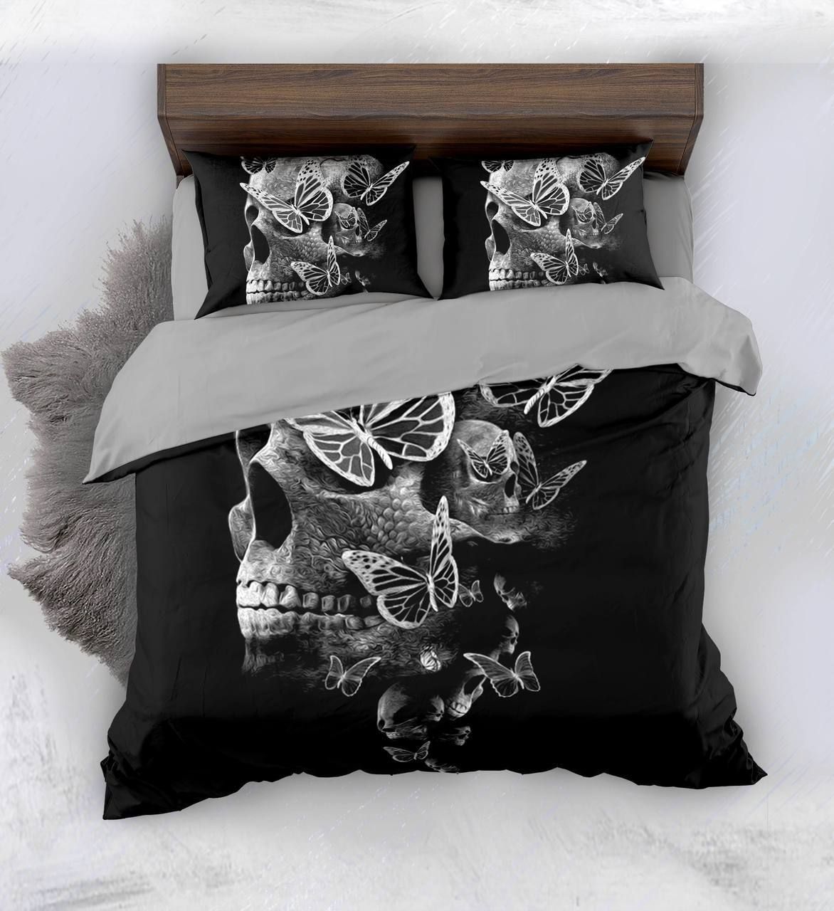 Skull And Butterfly Bedding Set