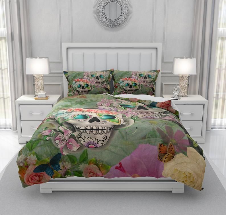 Skull And Crows Bedding Set