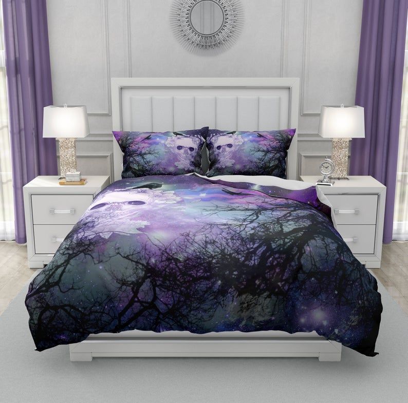 Skull And Crows Bedding Set