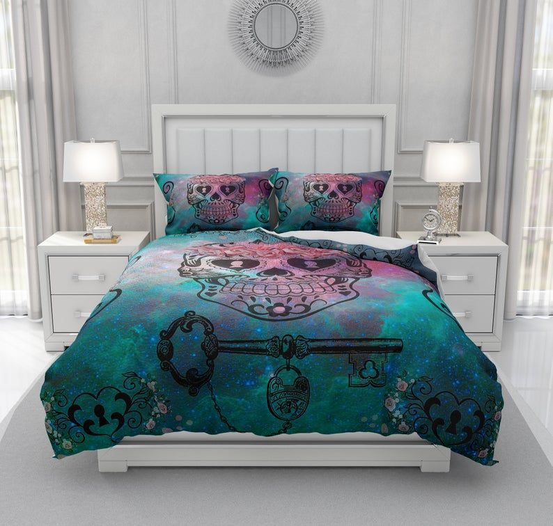 Skull And Crows Bedding Set