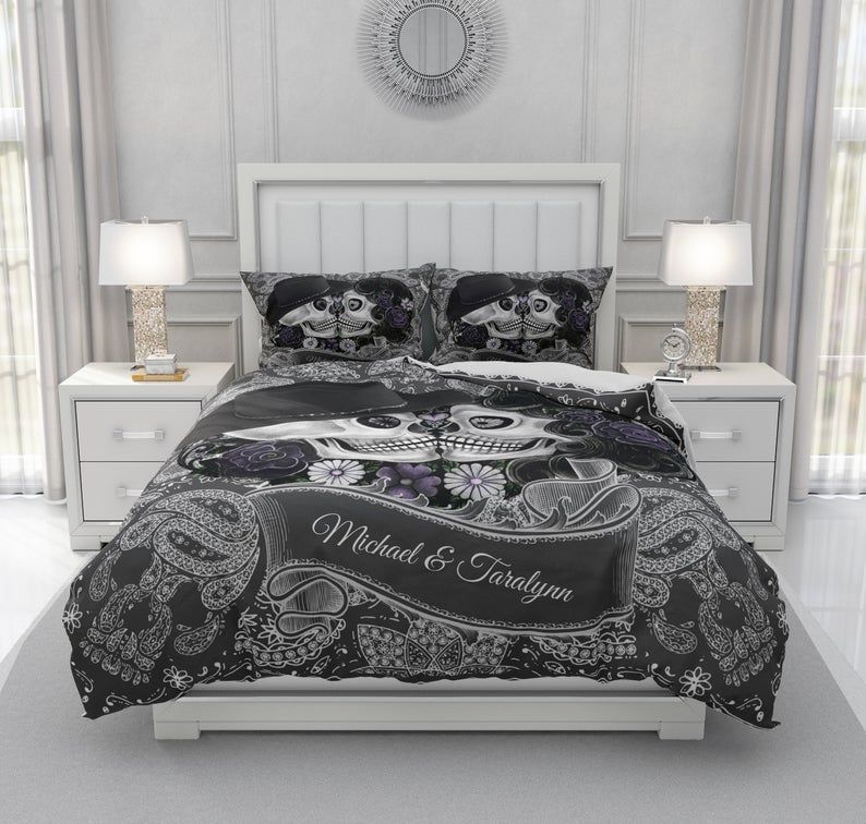 Skull And Crows Bedding Set