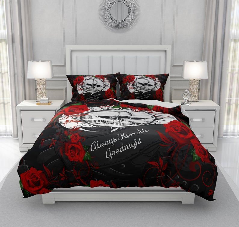 Skull And Crows Bedding Set
