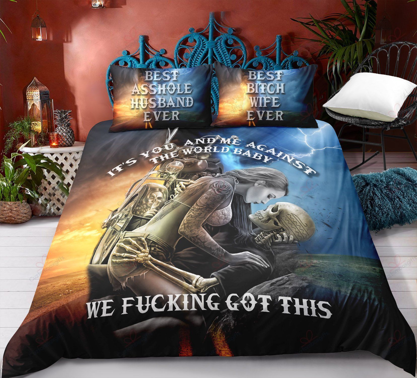 Skull And Girl Bedding Set