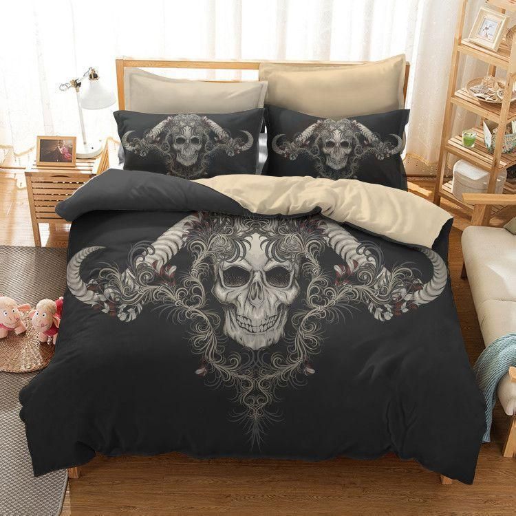 Skull And Horn Bedding Set
