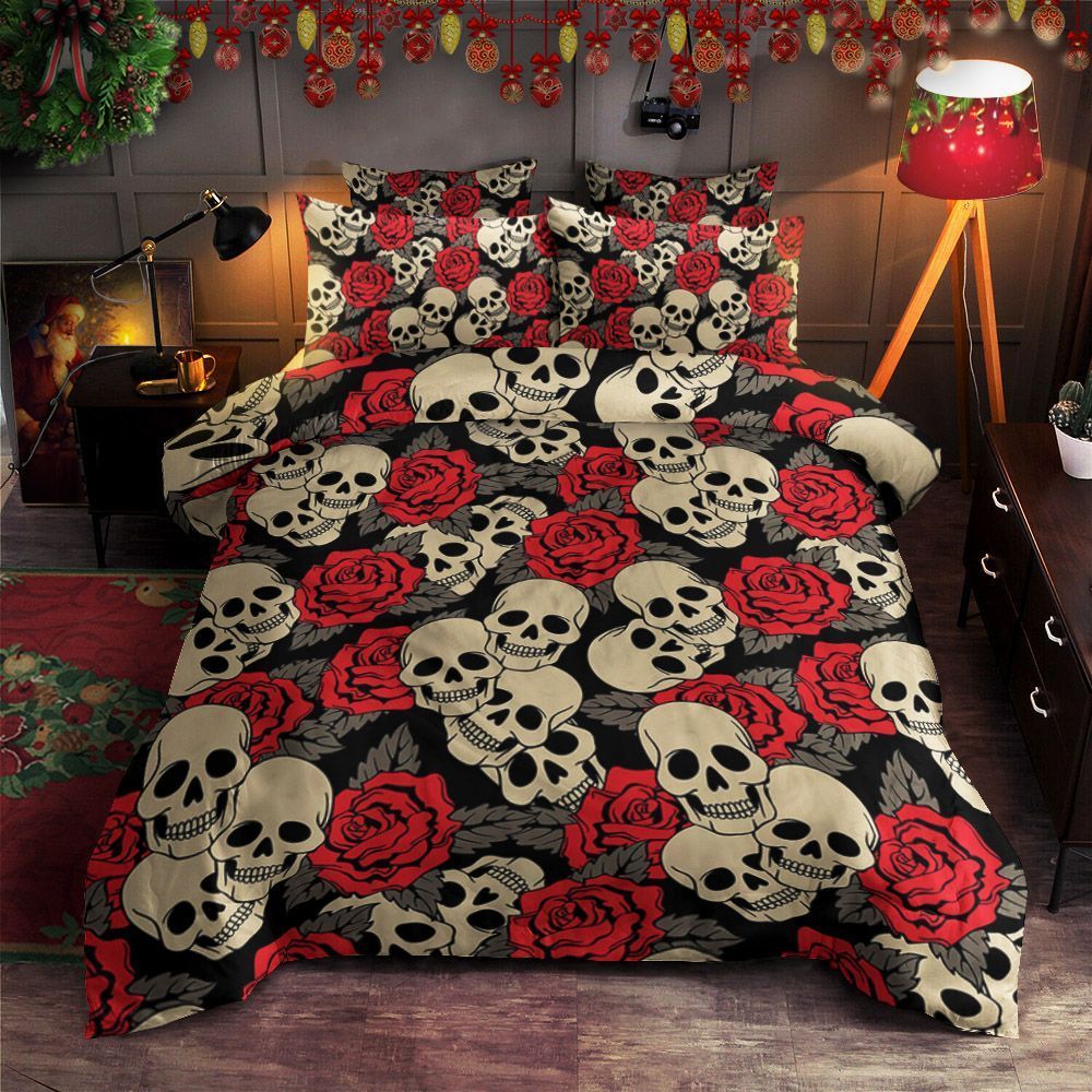 Skull And Rose Bedding Set