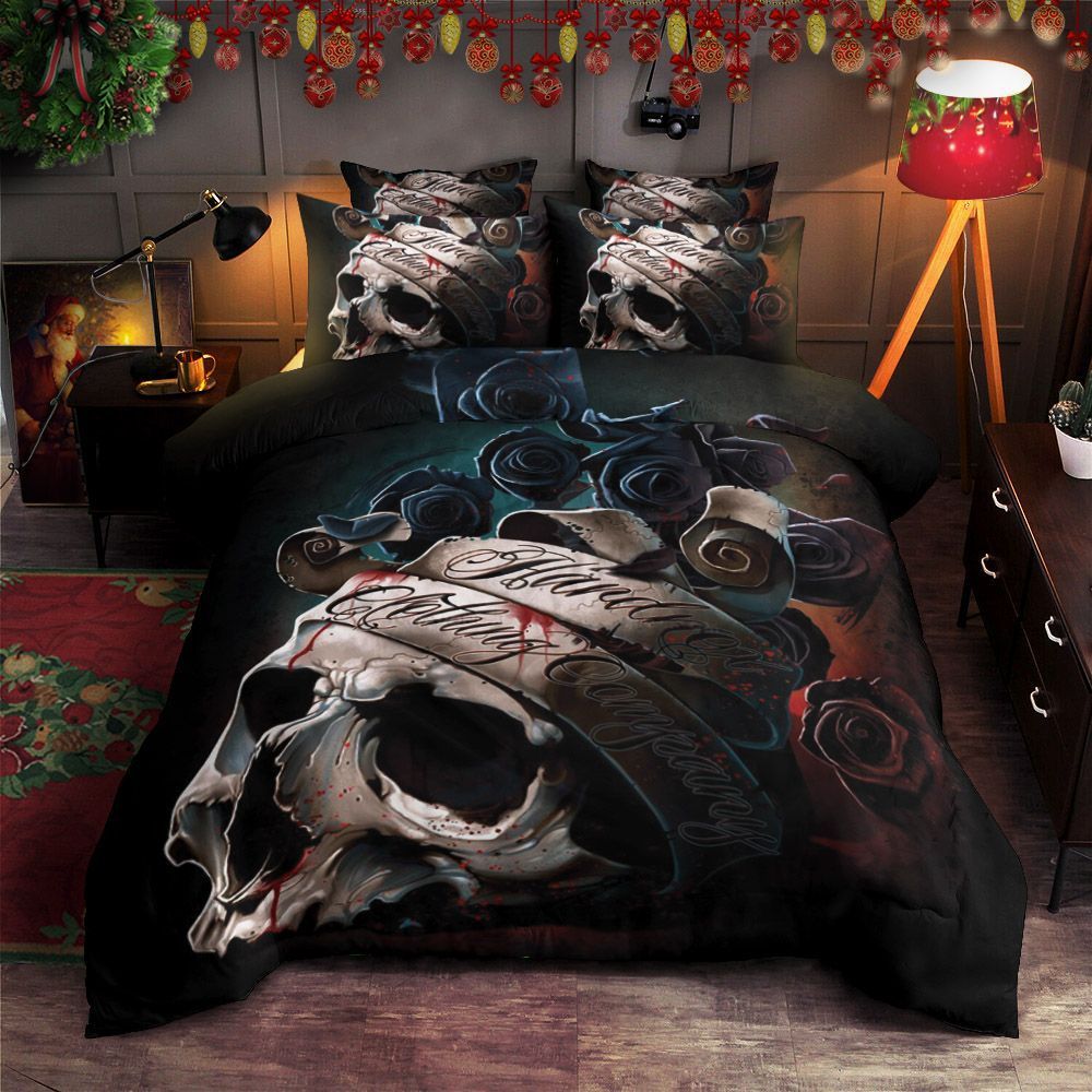 Skull And Rose Bedding Set
