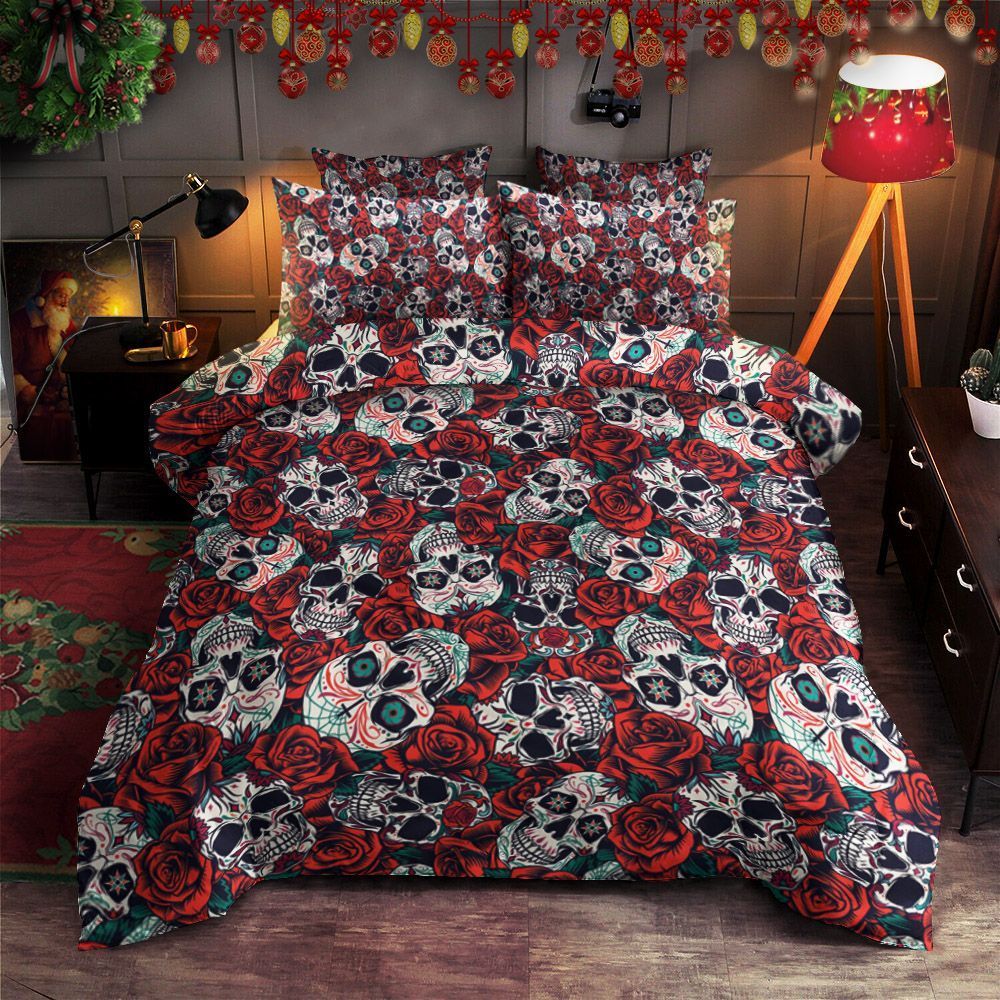 Skull And Roses Bedding Set
