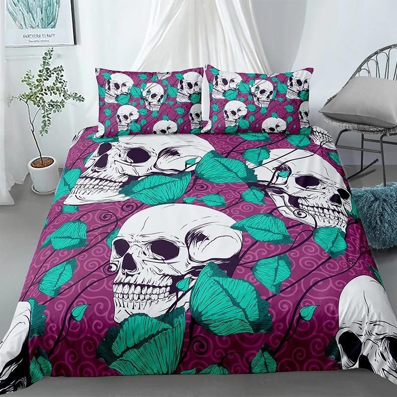 Skull And Vines Patterns Bedding Set