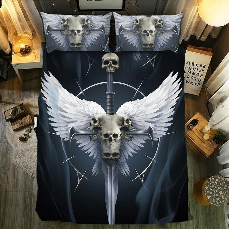 Skull Angles Printed Bedding Set