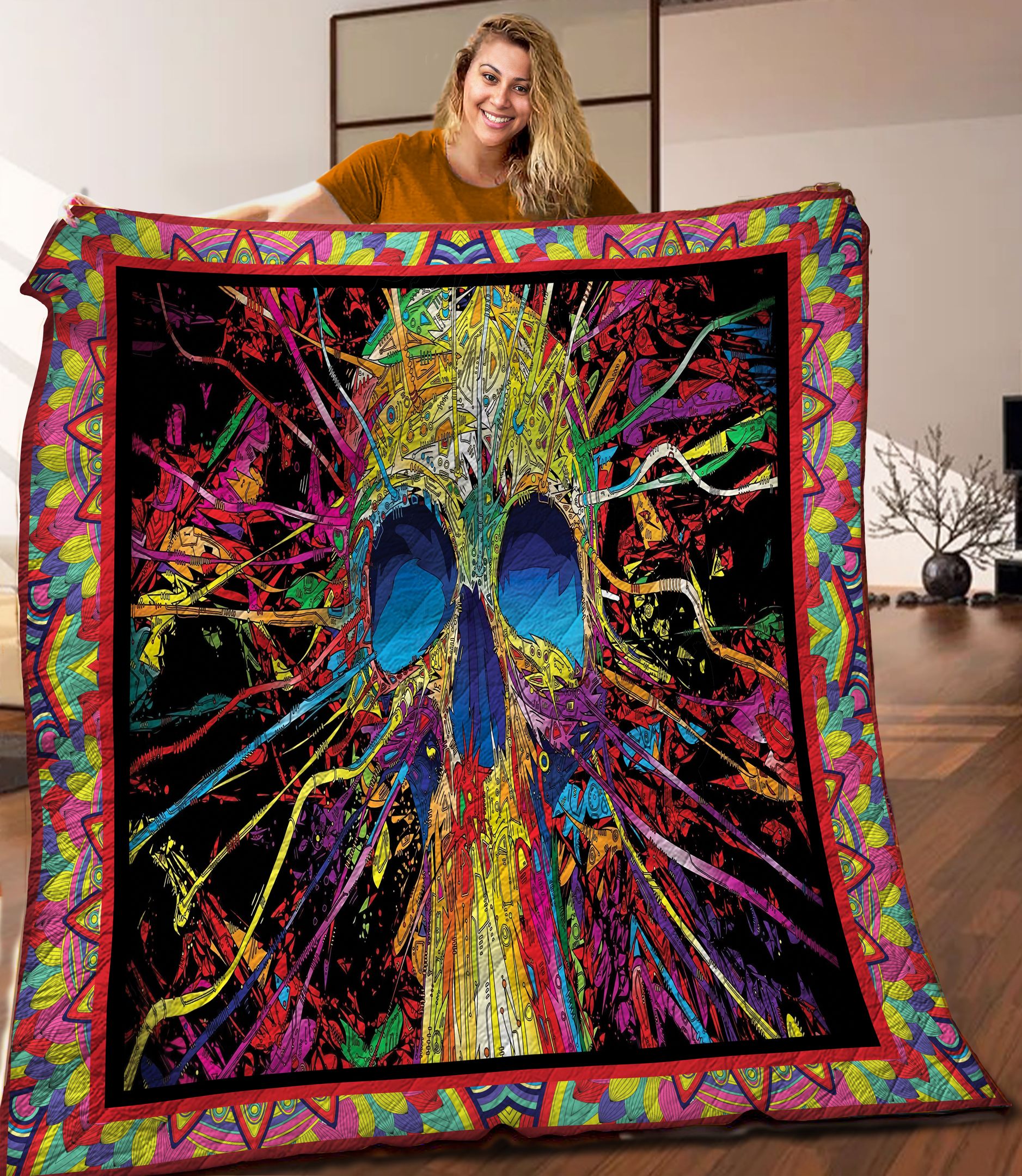 Skull Art Quilt Blanket C9B030602NA