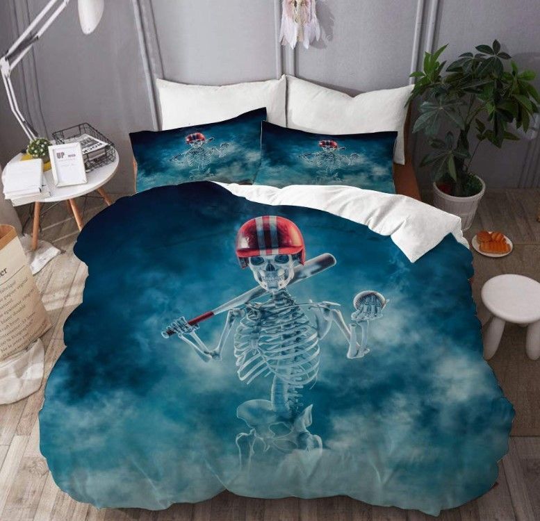 Skull Baseball Bedding Set