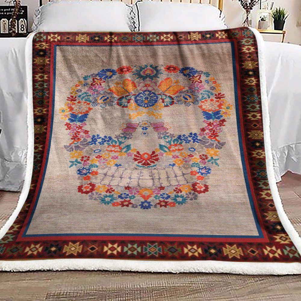 Skull Sherpa Fleece Blanket