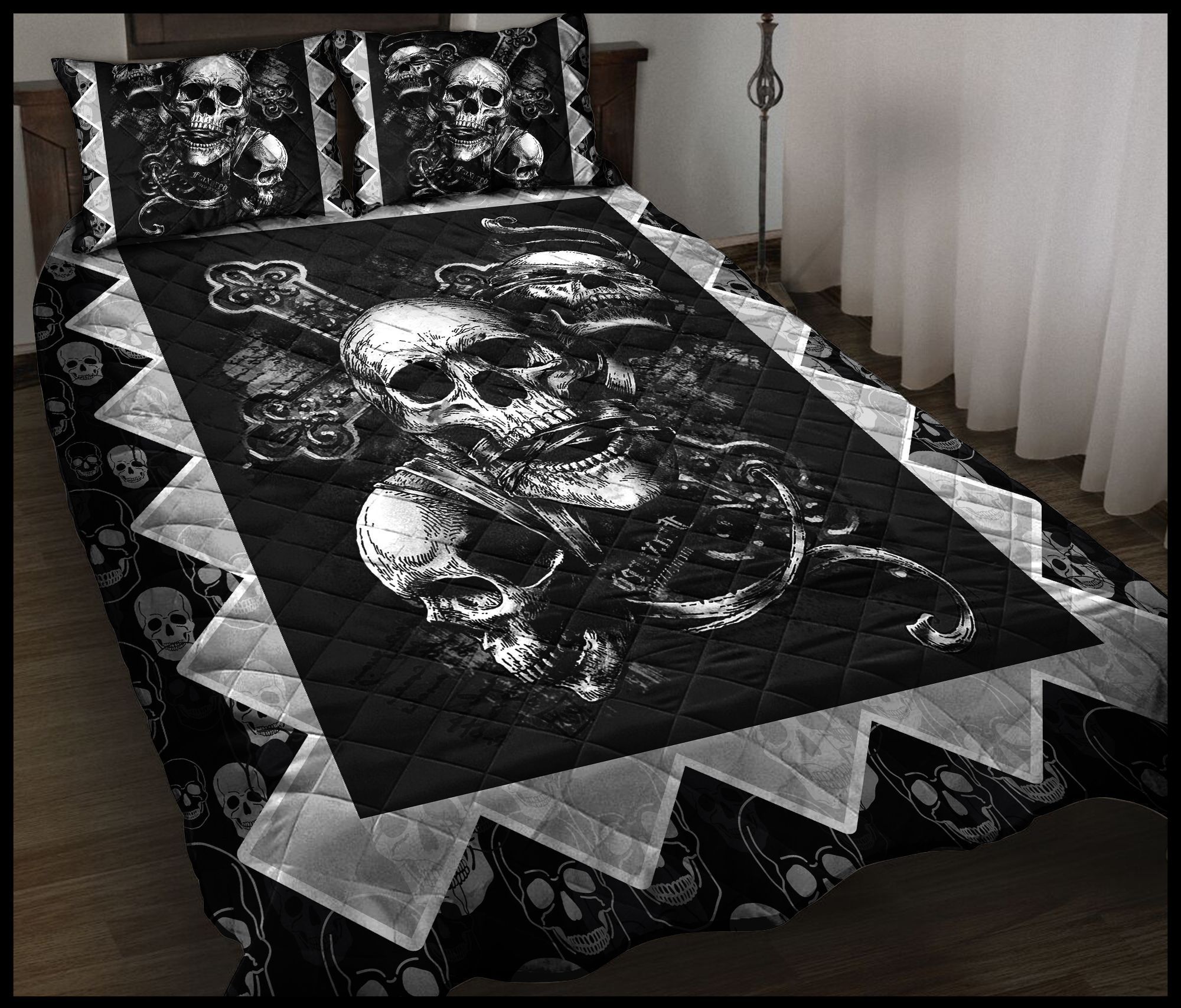 Skull Black Bedding Set