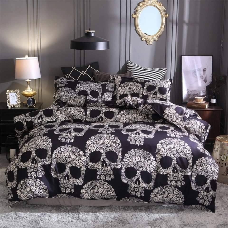 Skull Black Bedding Set